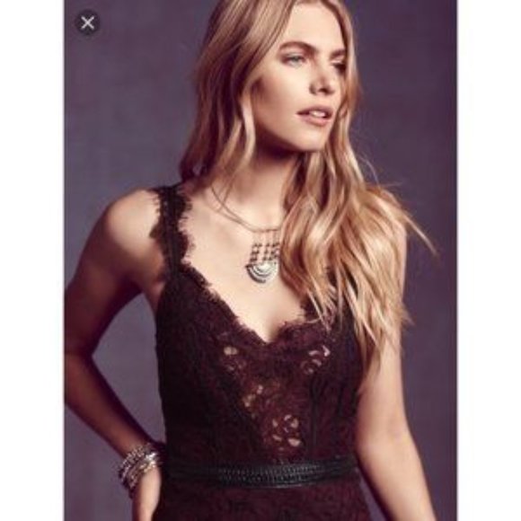 FREE PEOPLE Lacey Column Maxi Dress Sz 4 - Picture 3 of 8